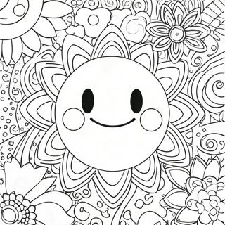 Colorful Takashi Murakami Flower Coloring Page 44374-35431