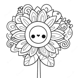 Colorful Takashi Murakami Flower Coloring Page 44374-35432