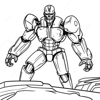 T 800 In Battle Coloring Page 44384-35434