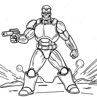 T 800 In Battle Coloring Page 44384-35435