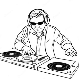 Cool Dj Spinning Records Coloring Page 44394-35445