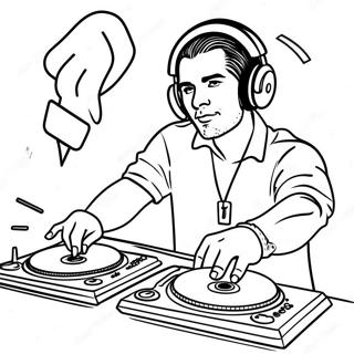 Cool Dj Spinning Records Coloring Page 44394-35446