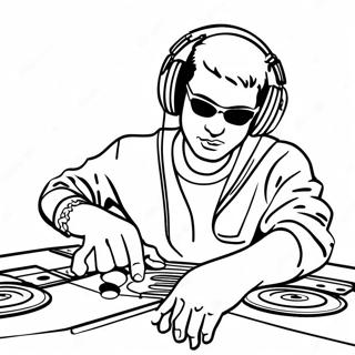 Cool Dj Spinning Records Coloring Page 44394-35447