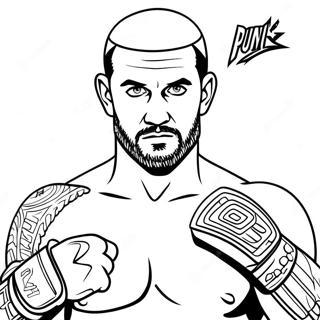 Cm Punk With Championship Belt Coloring Page 44404-35449