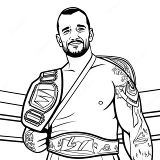 Cm Punk With Championship Belt Coloring Page 44404-35451