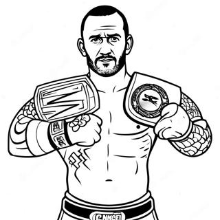 Cm Punk With Championship Belt Coloring Page 44404-35452