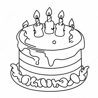 4th Birthday Cake Coloring Page 44413-35457