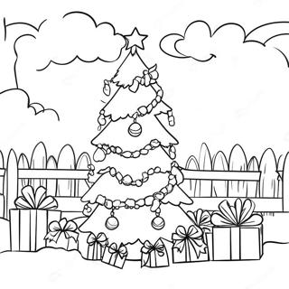 Country Christmas Tree Coloring Page 44433-35484