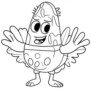 Spongebob With A Giant Turkey Coloring Page 44444-35486