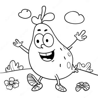 Spongebob With A Giant Turkey Coloring Page 44444-35487