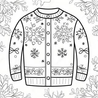 Ugly Christmas Sweater With Snowflakes Coloring Page 4446-3662