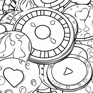 Colorful Casino Chips Coloring Page 44494-35526