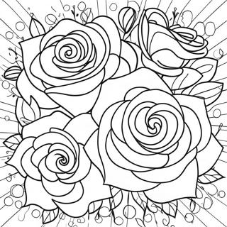 Elegant Rose Bouquet Coloring Page 44504-35537