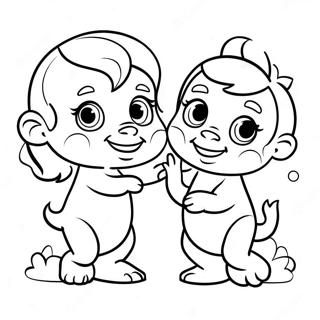 Cute Dave And Ava Playing Together Coloring Page 44514-35541