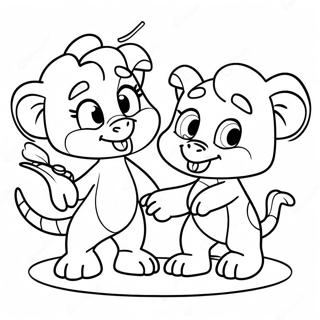 Cute Dave And Ava Playing Together Coloring Page 44514-35542