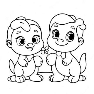 Cute Dave And Ava Playing Together Coloring Page 44514-35543