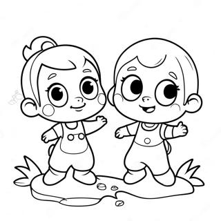 Cute Dave And Ava Playing Together Coloring Page 44514-35544