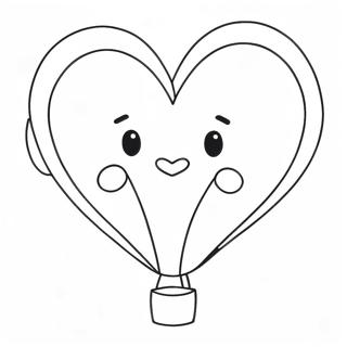 Heart Shaped Balloon Coloring Page 44544-35565