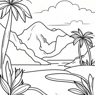 Colorful Honduras Landscape Coloring Page 44604-35615