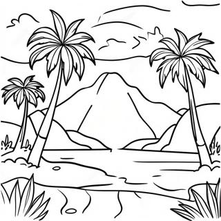 Colorful Honduras Landscape Coloring Page 44604-35616