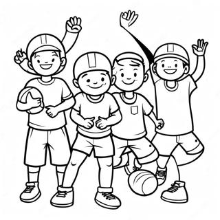 Ymca Kids Playing Sports Coloring Page 44614-35622