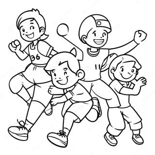 Ymca Kids Playing Sports Coloring Page 44614-35623