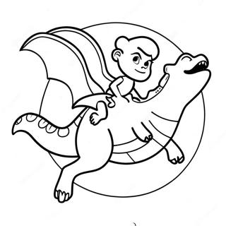 Moon Girl Flying With Devil Dinosaur Coloring Page 44654-35653