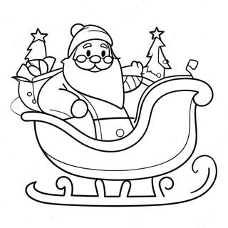 Festive Santa Claus In Sleigh Coloring Page 44664-35661