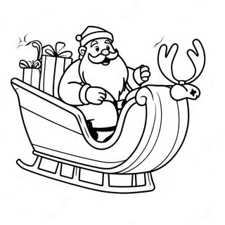 Festive Santa Claus In Sleigh Coloring Page 44664-35662