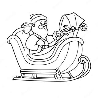 Festive Santa Claus In Sleigh Coloring Page 44664-35663