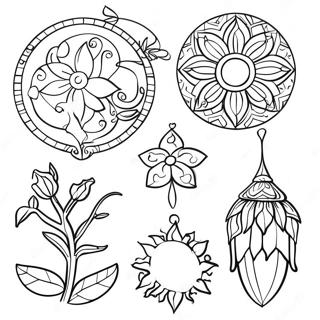 Colorful Suncatcher Design Coloring Page 44674-35670