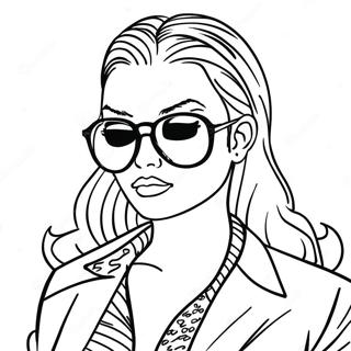 Sassy Baddie With Sunglasses Coloring Page 4467-3697