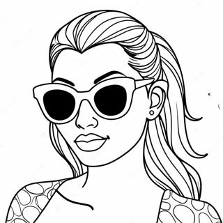 Sassy Baddie With Sunglasses Coloring Page 4467-3698