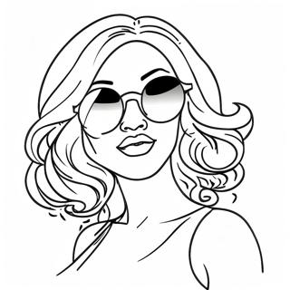 Sassy Baddie With Sunglasses Coloring Page 4467-3700