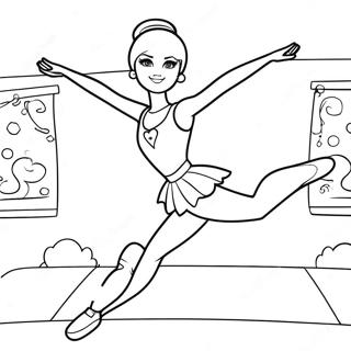 Barbie Gymnastics Coloring Pages