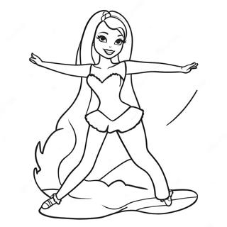 Barbie Performing A Split Coloring Page 44684-35677