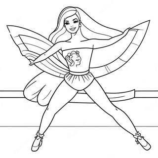 Barbie Performing A Split Coloring Page 44684-35679