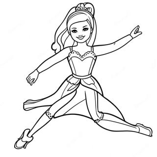 Barbie Performing A Split Coloring Page 44684-35680