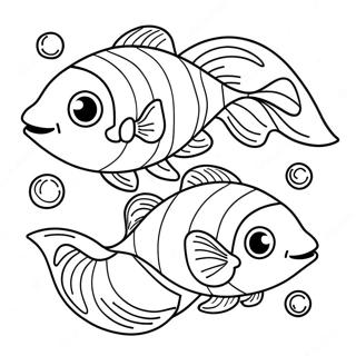 Goldfish Swim School Coloring Page 44693-35683