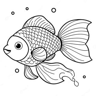 Happy Goldfish Swimming Coloring Page 44694-35686