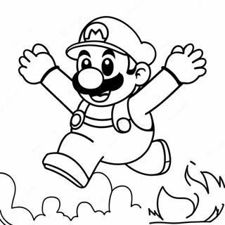 Fire Mario Jumping Coloring Page 44714-35704