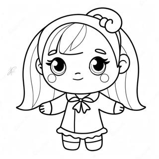 Cute Kindi Characters Coloring Page 44724-35712