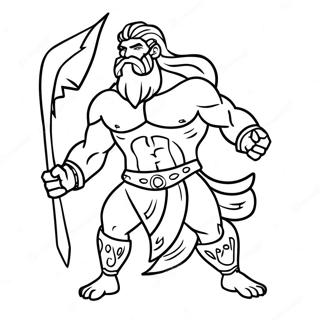 Mighty Zeus With Thunderbolt Coloring Page 44734-35719