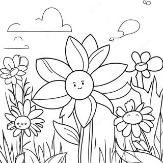 White Flower Garden Coloring Page 44754-35738