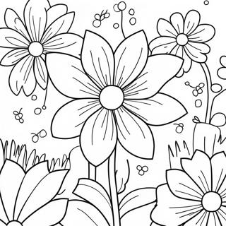 White Flower Garden Coloring Page 44754-35739