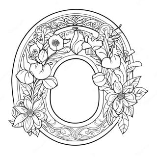 Decorative Horse Shoe With Flowers Coloring Page 44774-35751