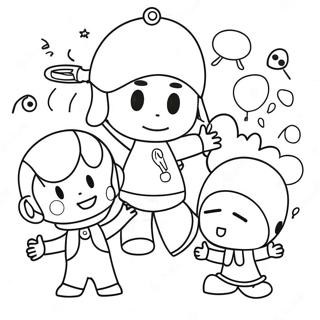 Pocoyo And Friends Playing Coloring Page 4477-3689