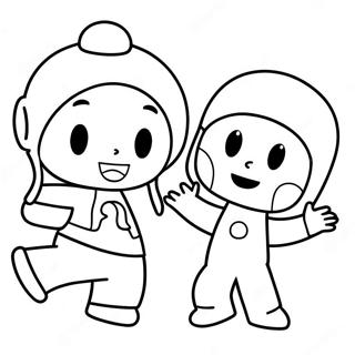 Pocoyo And Friends Playing Coloring Page 4477-3690