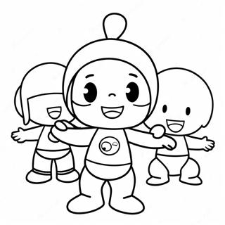 Pocoyo And Friends Playing Coloring Page 4477-3692