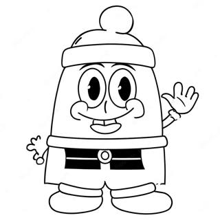 Festive Spongebob With Santa Hat Coloring Page 44794-35768